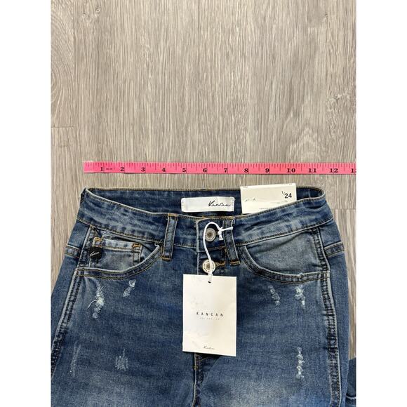 KanCan Distressed Denim Blue Jeans Size 1/24 New With Tags - Picture 11 of 12
